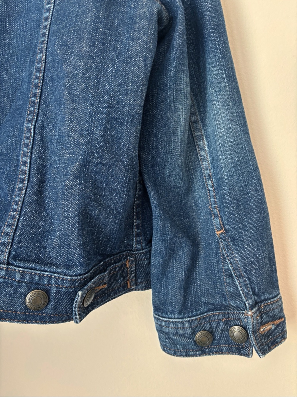 Lauren Jeans Co Vintage Embroidered Denim Button Up Jacket Large - Picture 5 of 7